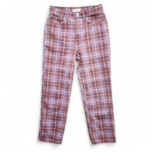 Madewell The Perfect Vintage Straight Jean Womens‎ 28 Cabernet Plaid 28" Inseam